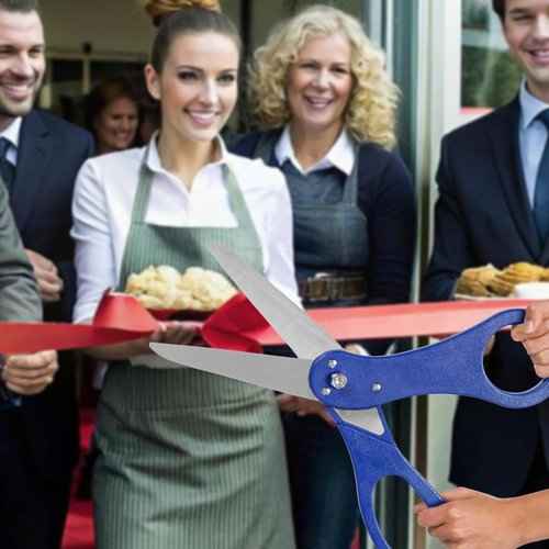 20" Blue Ceremonial Ribbon Cutting Scissors – Giant Royal Scissors for Grand Openings, Inaugurations & Special Events