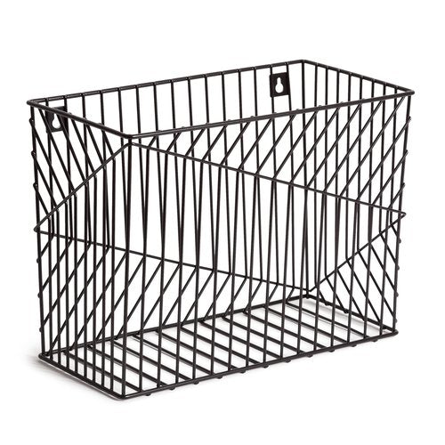 U Brands Vena Wire File Basket, Office Supplies, Metal, Black, 1 Count