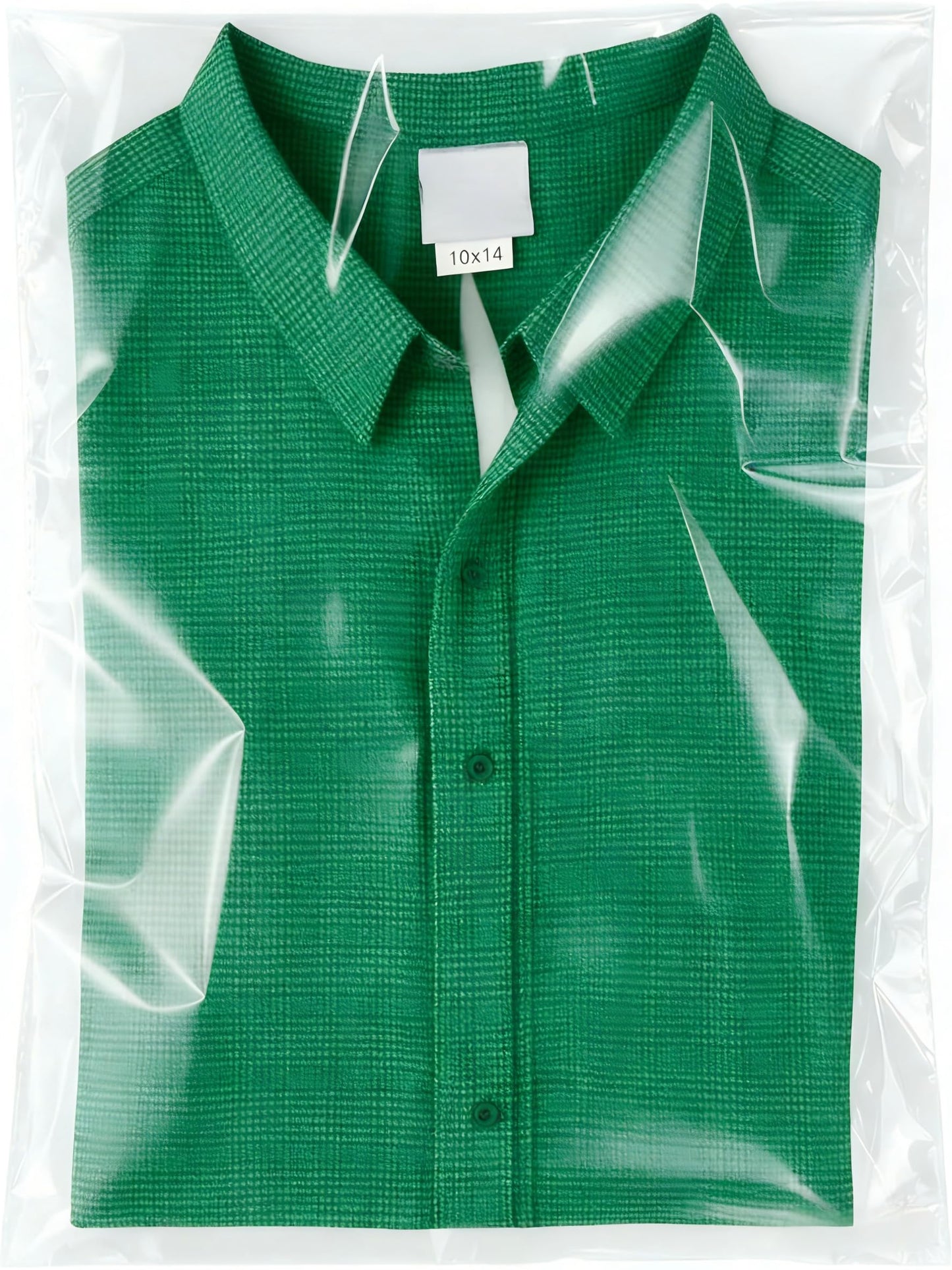 100 Count 10x14 self sealing Cellophane Bags, HUOJI Resealable Clear Poly Bags for Clothes, Shirts and Party Favors