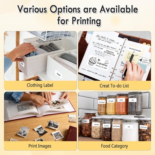 HuiJuKeJi Label Maker - Portable Bluetooth Mini Printer with Inkless Thermal Technology | 50x30mm Tape