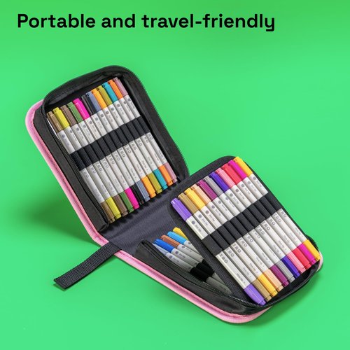 ARTISTRO Vibrant Acrylic Paint Markers for Rock, Fabric, Glass, Wood, Paper, Ceramic, Canvas & More - 48 Dual-Tip Paint Pens (Dot & Fine) - Quick Dry, Teacher Classrooms Must Have, Drawing Markers