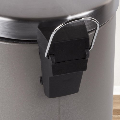 Creative Home Stainless Steel Round Step Trash Can Wastebasket Garbage Container Recycle Bin, 5 Liter/ 1.3 Gallon, Silver