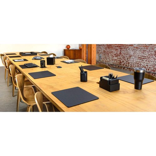 Dacasso Leather Desk Pad Without Side Rails - Luxury Leather Desk Blotter for Writing - Executive Desk Surface Protector - (Black, 14” x 11.5”), (P1036)