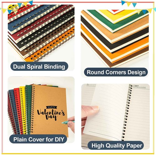 Yihurlm Spiral Notebook Bulk,54 Pcs A5 Notebook,8.3 x 5.5 Inch Spiral Notebooks,College Ruled Spiral Journal Notebook for Office Business School Gifts Supplies,100 Pages/50 Sheets, 9 Colors