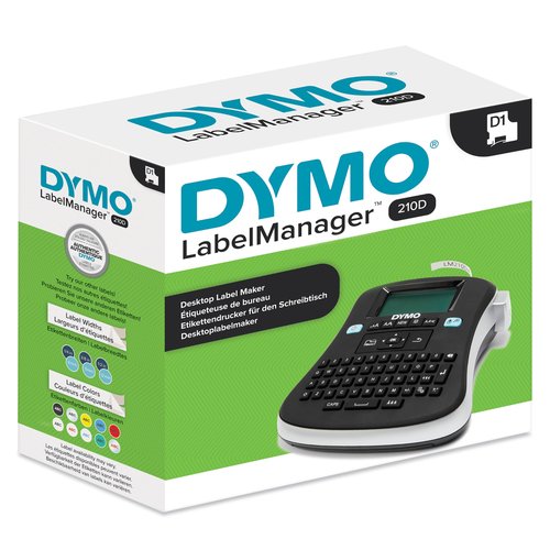 DYMO Desktop Label Maker | LabelManager 210D All-Purpose Portable Label Maker, Easy-to-Use, One-Touch Smart Keys, QWERTY Keyboard, Large Display, For Home & Office Organization