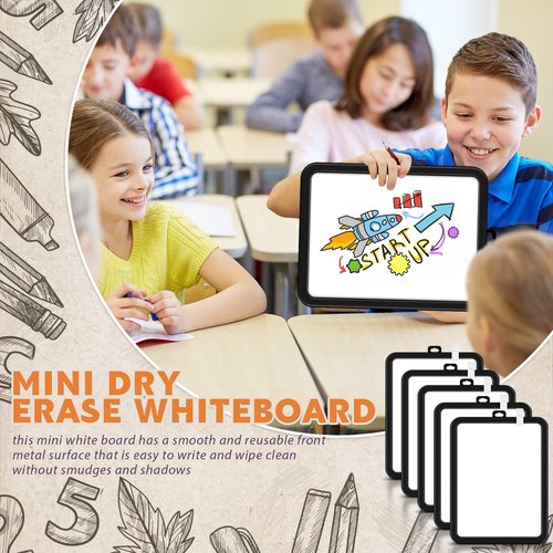 Outus Back to School 10 Pcs Dry Erase Mini White Boards Bulk 8.5 x 11'' Small Magnetic Whiteboard Double Sided Colored Writing Boards for Kids Students Locker Fridge(Black)