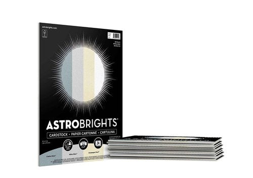Astrobrights Colored Cardstock, 8.5" x 11", 65 lb/176 gsm, "Metallic" 4-Color Assortment, 12 Individual Packs of 24 Metallic Sheets - 288 Sheets in Total, (91519)