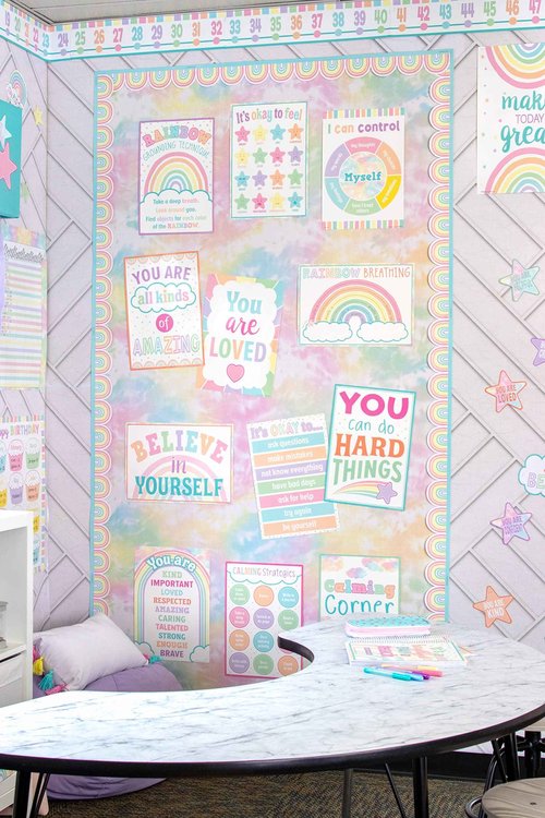 Teacher Created Resources Purple, Blue, and Tie-Dye Color Wash Better Than Paper Bulletin Board Rolls (Set of 2)