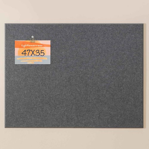 Thickened Bulletin Board - 47 x 35 Inches, Decorative Felt Board Pin Board for Wall - 4' x 3' Foldable Photo Display Board with Self-Adhesive Tape, Includes 20 Push Pins - Gray