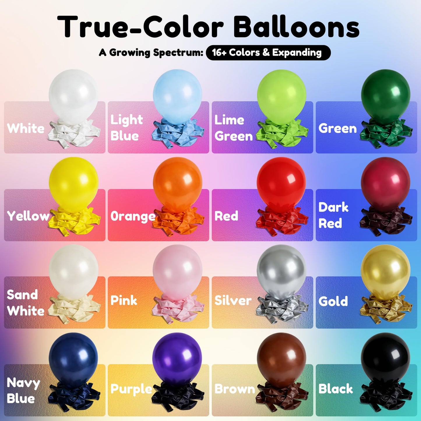 Golden Party Black Balloons, 50 PCS 12 inch Latex Party Balloons