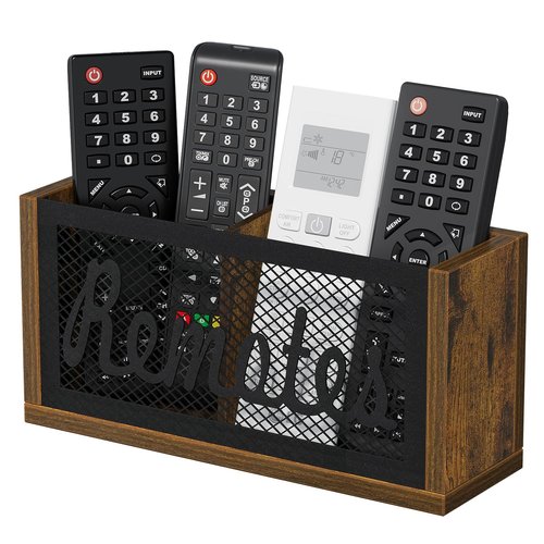 YINMIT Remote Control Holder Wall Mount, TV Remote Holder for Wall, Remote Caddy for Table, Remote Organizer Divided Storage Box for Wall, Table, Living Room, Bedroom