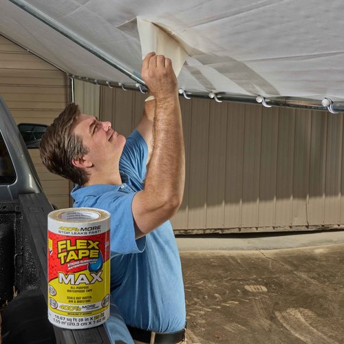 Flex Tape, Original Thick Flexible Rubberized Waterproof Tape - Seal and Patch Leaks, Works Underwater, Indoor Outdoor - Home RV Roof Plumbing and Pool Repairs, White, 12 in x 10 ft, Pack of 1