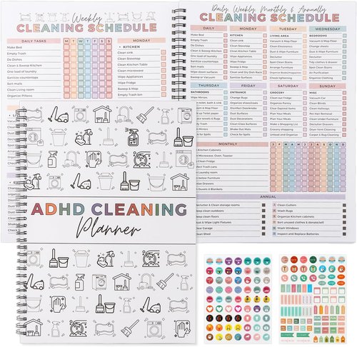 ADHD Cleaning Planner - Daily, Weekly & Monthly Checklist Organizer for Adults | Home Cleaning Made Easy