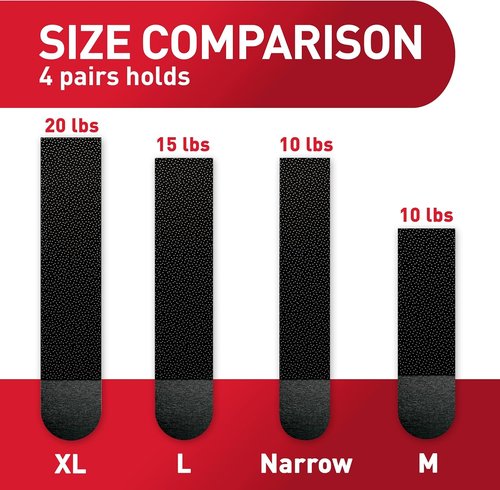 Command 20 lb XL Heavyweight Picture Hanging Strips - Damage-Free, No Tools Required, Black Adhesive (16 Strips)