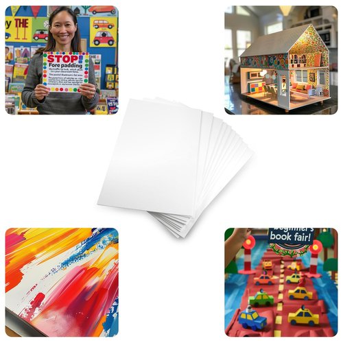 Foam Board 24" x 36" x 3/16" (5mm) - 12 Pack, White Poster Board, Double-Sided, Acid-Free Foam Core Board for Signs, Presentations, Schools, Offices, and Art Projects