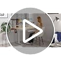 OffiGo 55 Inch U Shaped Electric Standing Desk with Keyboard Tray - White