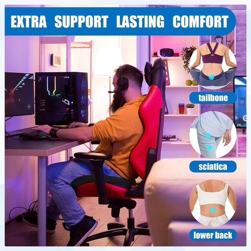 BALAPET Ultra Soft Gaming Chair Cushion - Tailbone Pain Relief for Long Sitting | Black