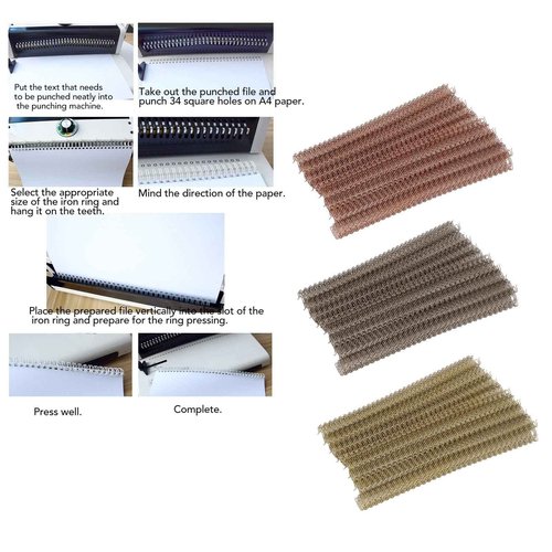 100Pcs Double Loop Wire Binding Spines, 100 Sheet Capacity 3:1 Pitch Binding Wire for Letter Size (Rose Gold)