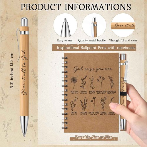 Resurhang 40 Pcs Christian Gifts for Women Bulk Prayer Journal with Religious Pens Christian Notebooks Bulk God Says You are Bible Verse Spiral Notebooks Religious Gifts for Church Bible Study