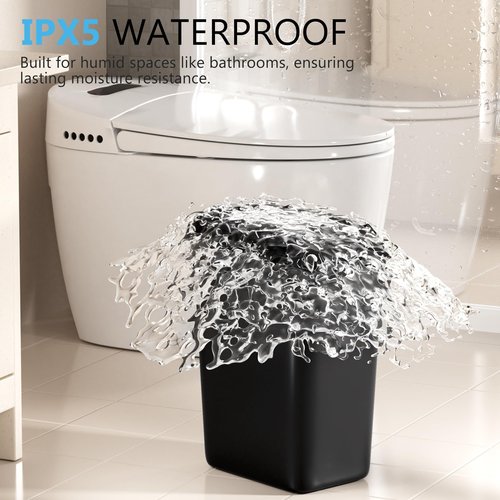 jinligogo 3Pack Bathroom Small Trash Can with Lid, 2.6 Gallon Touchless Automatic Garbage Can Slim Waterproof Motion Sensor Smart Trash Bin for Bedroom, Office, Living Room-Black
