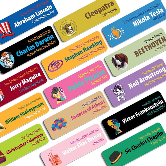 Vibrant Custom Full Color Name Tag - Personalized 1" x 3" Badge with Your Logo | Professional Solutions