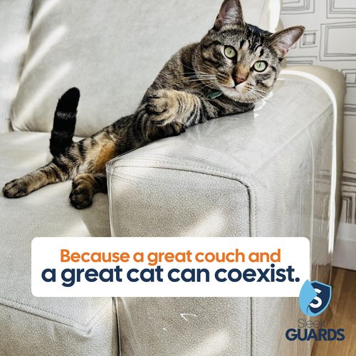 Cat Scratch Furniture Protector for Couches, Couch Arm Covers, Anti-Scratch Furniture Protector for Leather Couch, Cat Deterrent, Sofa Arm Covers, Couch Corner Protector - Model 1b