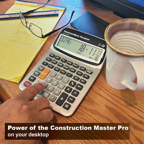 Calculated Industries 44080 Construction Master Pro - Advanced Feet-Inch-Fraction Calculator & Material Estimator in Yellow