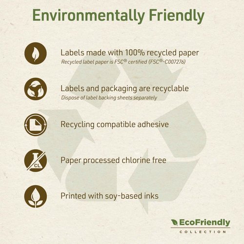 Avery EcoFriendly Recycled Shipping Labels, 2" x 4", White, Permanent Adhesive, Laser & Inkjet Printers, 1,000 Total, Great for Shipping and Mailing, Product Merchandising, and More (48163)