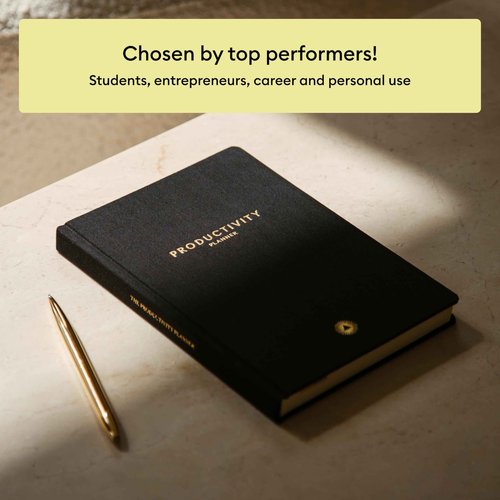 Intelligent Change 3-Month Productivity Planner 2025, Productivity Tools for Time Management & Mindfulness, Daily Planner To Do List, A5 Undated Quarterly Planner (Black)