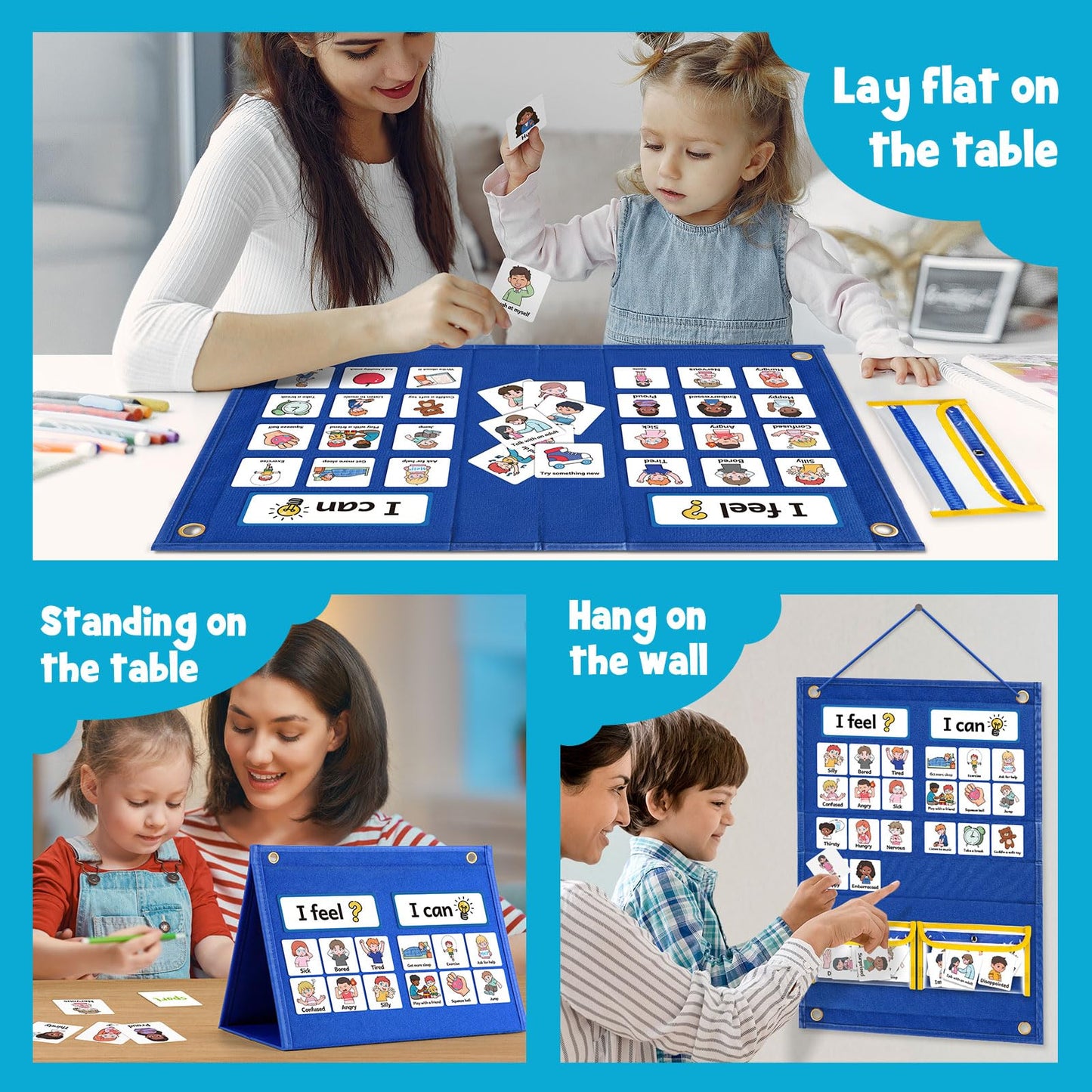 Kasfalci Feelings Chart, Social Emotional Learning Activities,Autism Learning Materials, ADHD Tools,Behavior Management,Anger Management Toys,Calm Down Corner Supplies for Classroom Daycare & Home