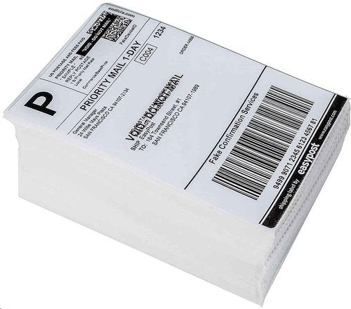 9527 Product Fanfold 4 x 6 Direct Thermal Labels White Perforated Shipping Labels,1000 Label per Stack,4 Stacks Total 4000 Label