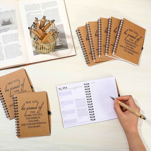 60 Pcs Employee Appreciation Notebooks Gifts 2025 Planner Journal with Motivational Pens Customer Service Week 2025 Thank You Gifts Bulk for Teacher Team Coworker Volunteer