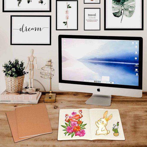 Labkiss 30 Pack Large B5 College Ruled Notebook & Journal Bulk, Kraft Cover, B5 Size, 7.6x10 inch, 60 Pages, Line Thick Paper, Subject Note Pad Planner Set for Women Men Kids Traveler Student Office
