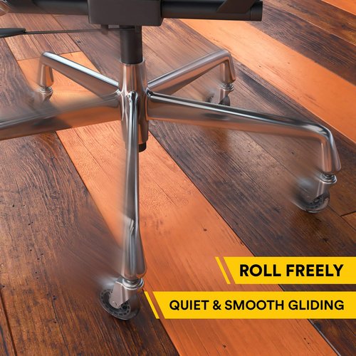 OPTTICO Office Chair Caster Wheels Replacement Set - 3" Heavy Duty Desk Chair Rollers for Hardwood Floors - 650 lbs Load Capacity, 5 Pack (Silver/Clear Wheel)