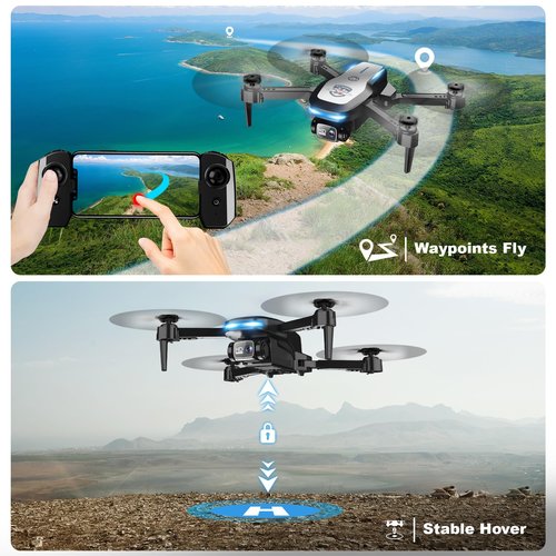 Drone with Camera 1080P FPV Foldable Drone for Beginners, Mini Drone with Altitude Hold, One Key Take Off/Land, Trajectory Flight, 3D Flip, 3 Speeds, Gravity Control,Toys for Boys Girls X61