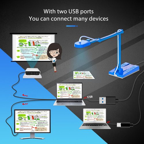 **USB Document Camera - 15MP 4K Ultra HD with Auto Focus & Built-in LED Light | Ideal for Teachers**