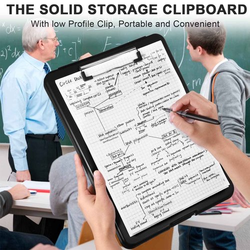 Epakh 18 Pcs Clipboard with Storage Bulks Plastic Storage Foldable Nursing Clipboard with Low Profile Clip for Student Teacher Nurse Employee, 9.5 x 13.5 Inch