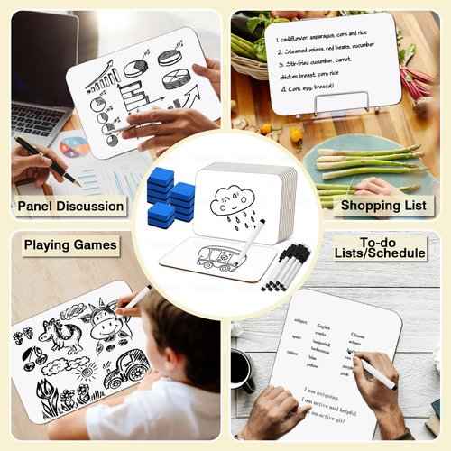 25 Pcs Small White Board 5 x 7 Inch Mini Dry Erase Board Small White Boards with Markers Erasers Double Sided Dry Erase Whiteboards for Students Classroom Meeting Voting Games Party(25)