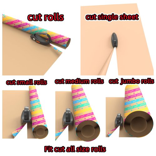 Perfycut 2 Pack Wrapping Paper Cutter with 3 Replaceable Blade Sets for Gift Wrapping Paper Roll Cutter and Christmas Wrapping Paper