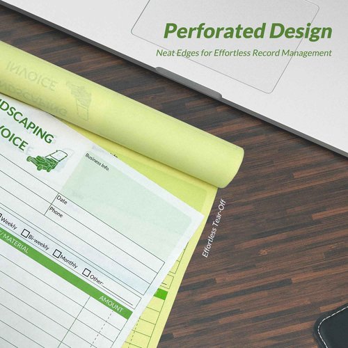 Harfesto Professional Garden Invoice Receipt Book, Landscaping Invoice Book for Small Business - 5.7 X 8.3 in, 2-Part Carbonless Work Order Forms, 400 Sets (8 Books) - Lawn Care Equipment Accessories