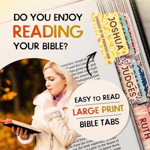 Bloom Queen™ Bible Tabs for Women Study Bible – Soul Nourishing Book Summaries – 66 Peel-and-Stick Large Print Laminated Bible Book Tabs | Floral Tabs for Bible Study Supplies, the Shepherd of Life