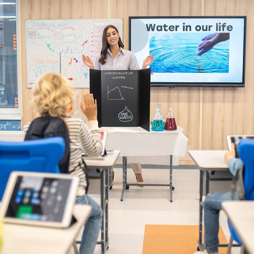 EPI Tri-Fold Cardboard Display Board - Large 32"x48" Yellow Presentation Boards | 24 Pack for School & Business Use