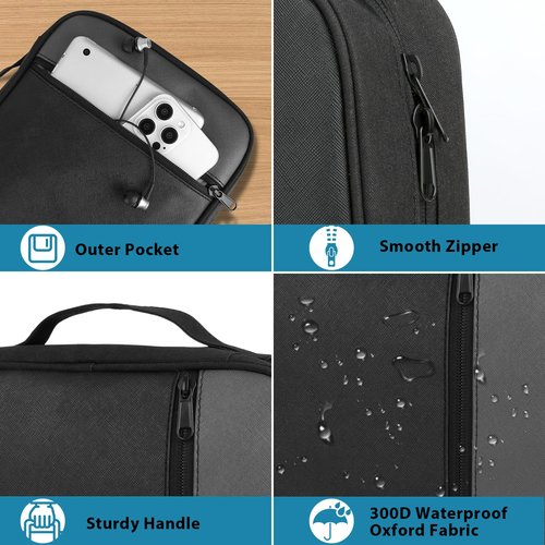 CDBXPRG Bible Cover, Bible Carrying Book Case for Women,Protective Church Organizer Holder Bag with Handle Pockets,Christian Gift for Girls Boy and Men Grey