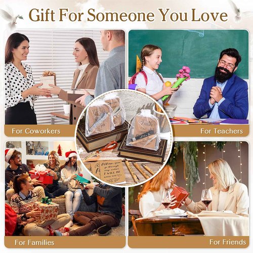 Spakon 192 Pcs/48 Set Christian Gifts Bulk for Women Men Pastor Appreciation Gifts Bible Verse Pens Religious Notebook Christian Keychain for Sunday School Teacher Church(Simple Style,5.4 Inch)