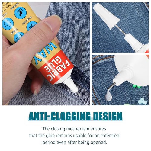 Fabric Glue Permanent by [Brand Name] - 40ml Liquid Stitch for Clothing, Washable & Waterproof | Ideal for Denim, Leather, Cotton