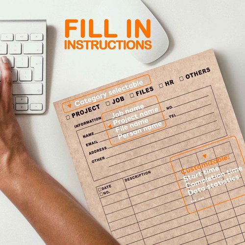 VistaRise Durable Heavy-Duty Multi-Purpose Kraft Paper Record Folders - Two-Pocket, Preprinted to Track Job Progress, Classification, and Storage (9.4" x 11.5", Pack of 25)