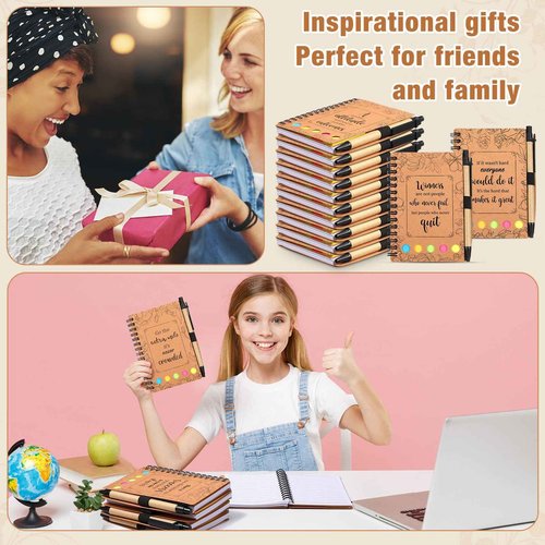 Kolldenn 30 Set Inspirational Notebook Mini Motivational Notepad Journal with Sticky Note Ballpoint Pen Back to School Gifts for Students Thank You Employee Appreciation Gifts Bulk for Nurse Teacher