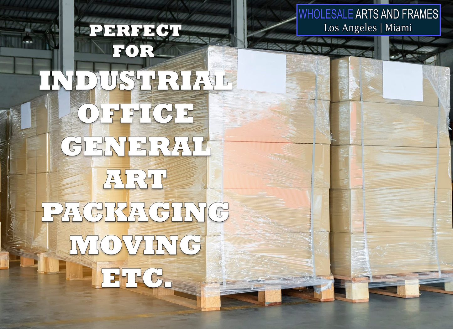 16"x1500' Stretch Film/Pallet Wrap 12 Rolls 80 Gauge Industrial Strenght 20 Microns Clear Cling Durable Adhering Packaging for Moving Heavy Duty Shrink Wrap Film by WholesaleArtsFrames-com