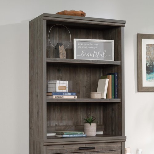 Sauder Aspen Post Commercial Office Hutch, W: 31.26" x D: 15.35" x H: 41.34", Pebble Pine Finish
