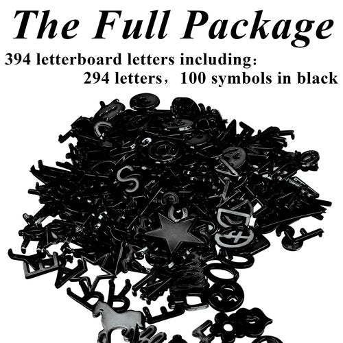 Plastic Letters: 394 Pcs Black, 0.75" - Changeable Felt Letter Board Accessories